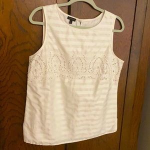 Talbots White Sleeveless Top-size 14